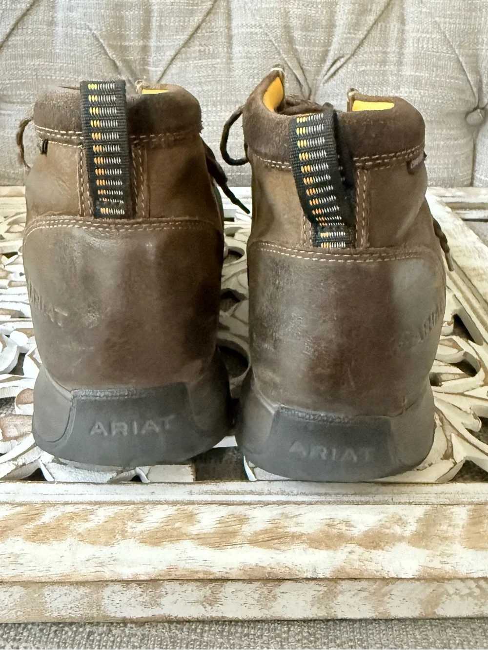 Ariat Composite Toe Brown Leather Men's Chukka Work Shoes Boots 11 Wide